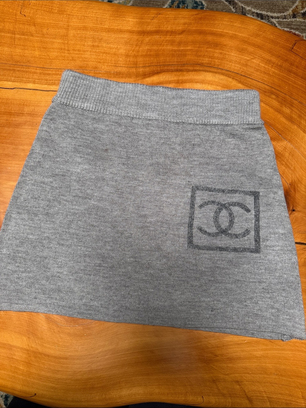 CHANEL Gray wool Mini Skirt